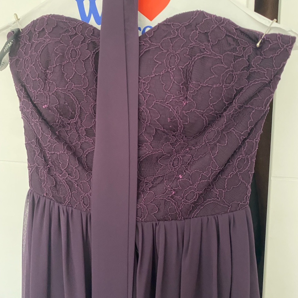 Bill Levkoff plum bridesmaid dress size 0